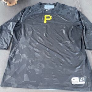 Pittsburgh Pirates Nike Pro Hypercool Fitted 3/4 Sleeve Shirt Mens 2XL Camo MLB